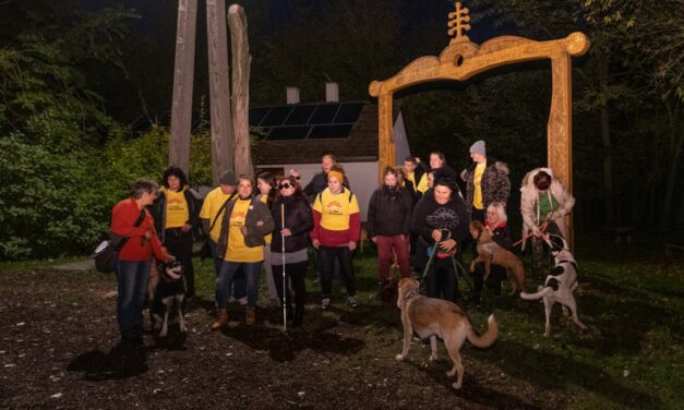 Közösségi séta látássérültekkel és négylábúakkal a sóstói napfelkeltében