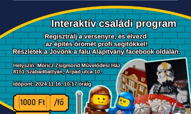 LEGO kiállítás és építő verseny lesz Szabadbattyánban