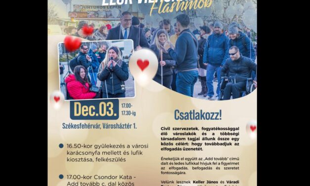 Éneklős flashmobra várnak mindenkit Fehérváron a Városház téren a fogyatékossággal élő emberek világnapján